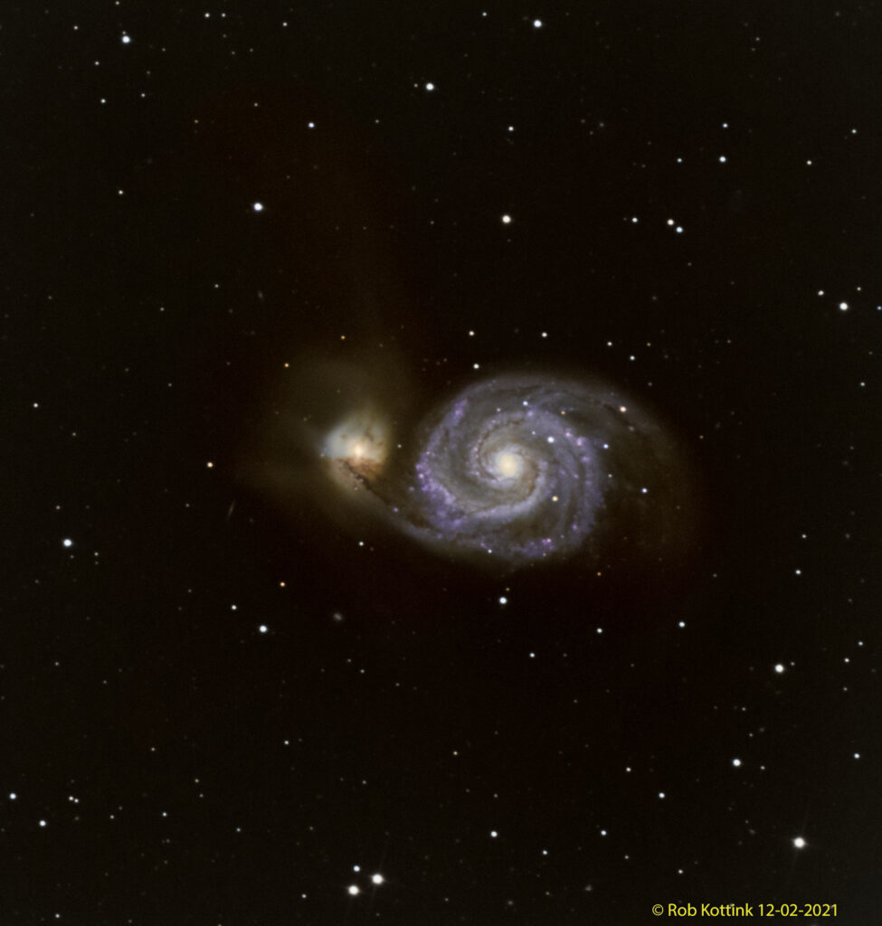 M51 (Whirlpool galaxy/Draaikolkstelsel). 